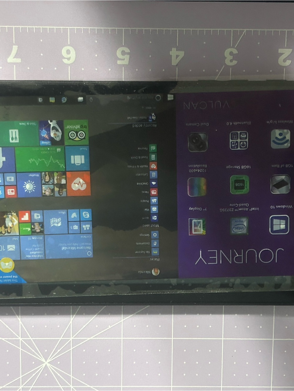Vulcan Journey tablet with a 7-inch